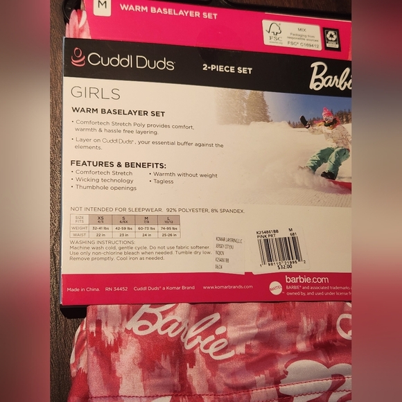 Barbie Warm Base Layer Set - Picture 3 of 3